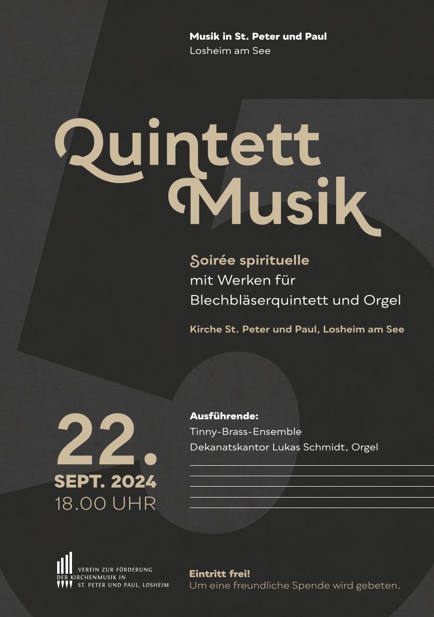 Plakat für das Konzert 'Quintett Musik' am 22.09.24 in Losheim am See