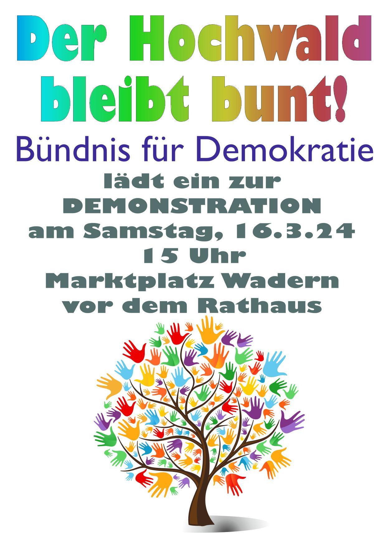Plakat für Demo 16.03.24 Wadern