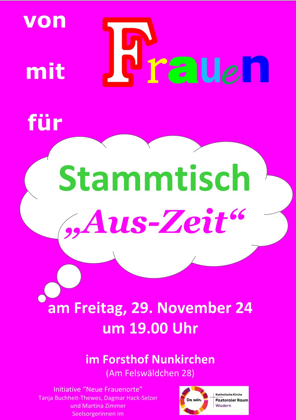 Plakat Frauen Stammtisch 29.11.24