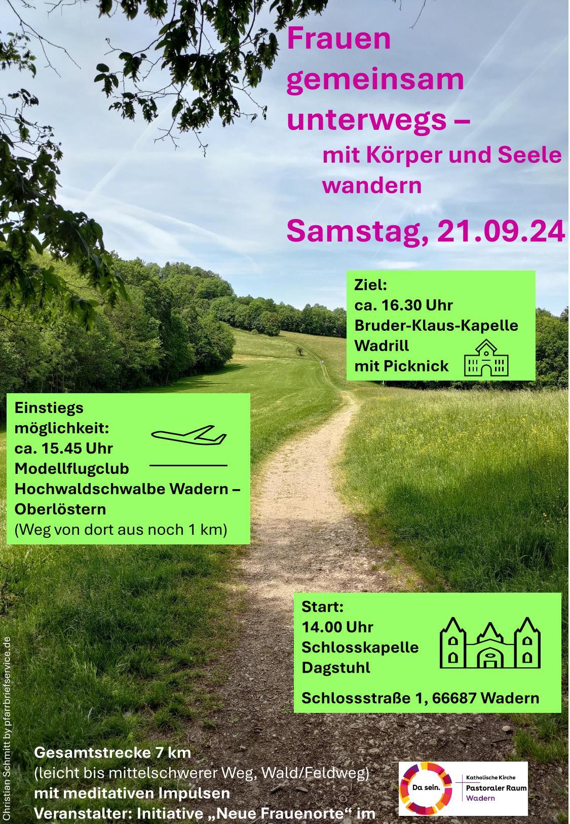 Plakat zur Frauen Wanderung am 21.09.24