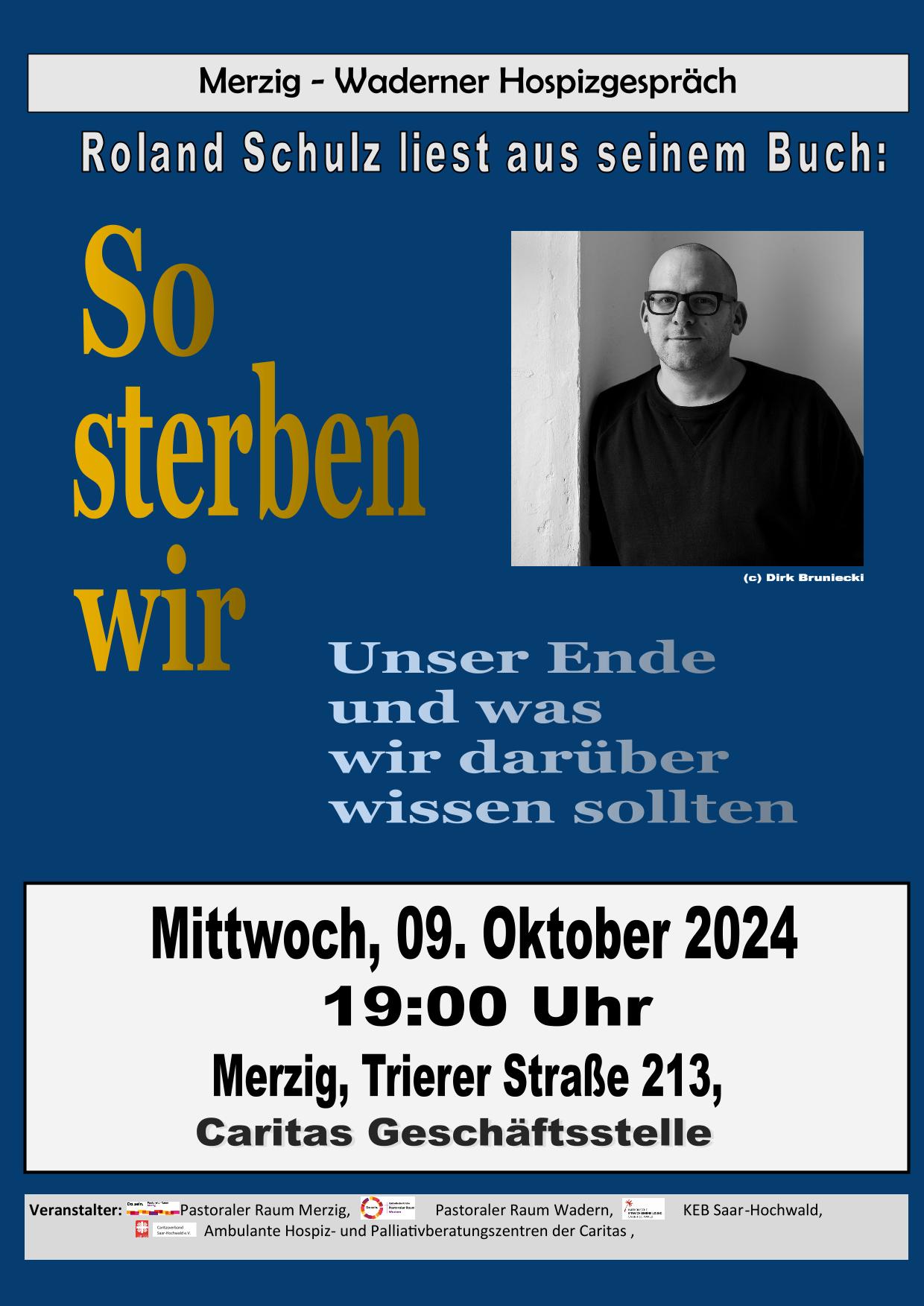 Plakat zur Lesung mit Roland Schulz am 9.10.24