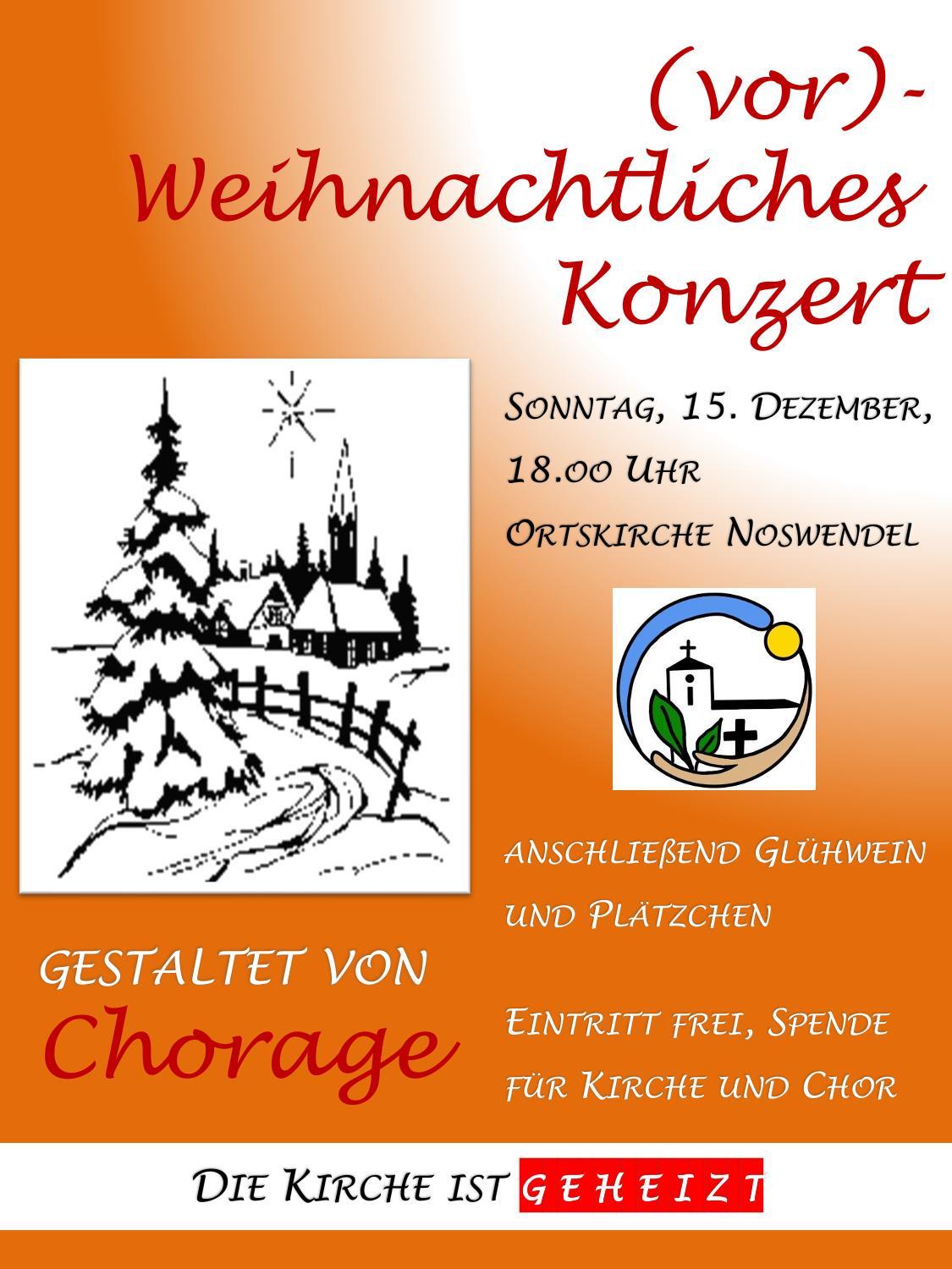 Plakat zum Weihnachtskonzert Chorage 15.12.24