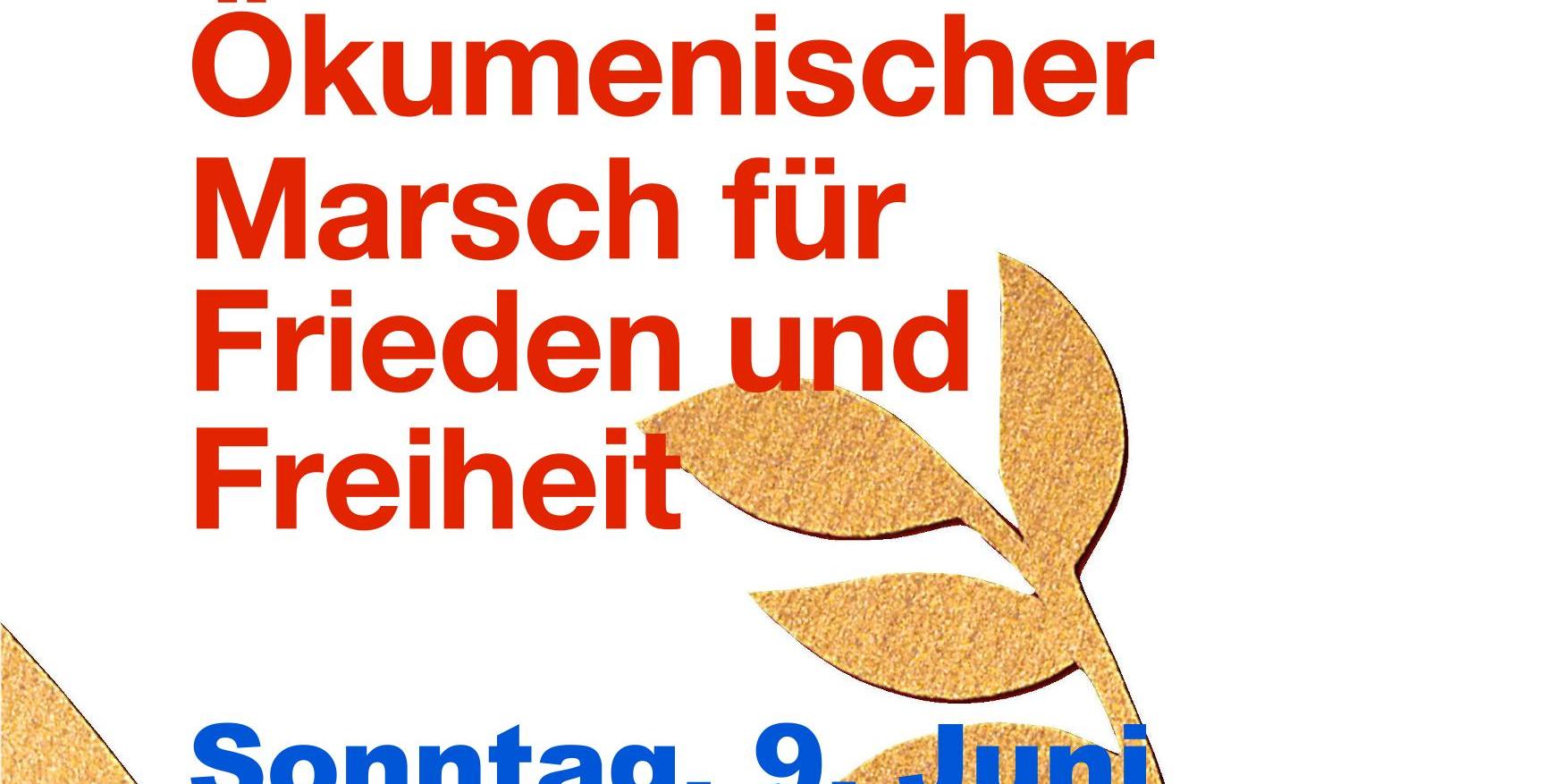 Plakat ökumenischer Marsch für den Frieden 9. Juni 24